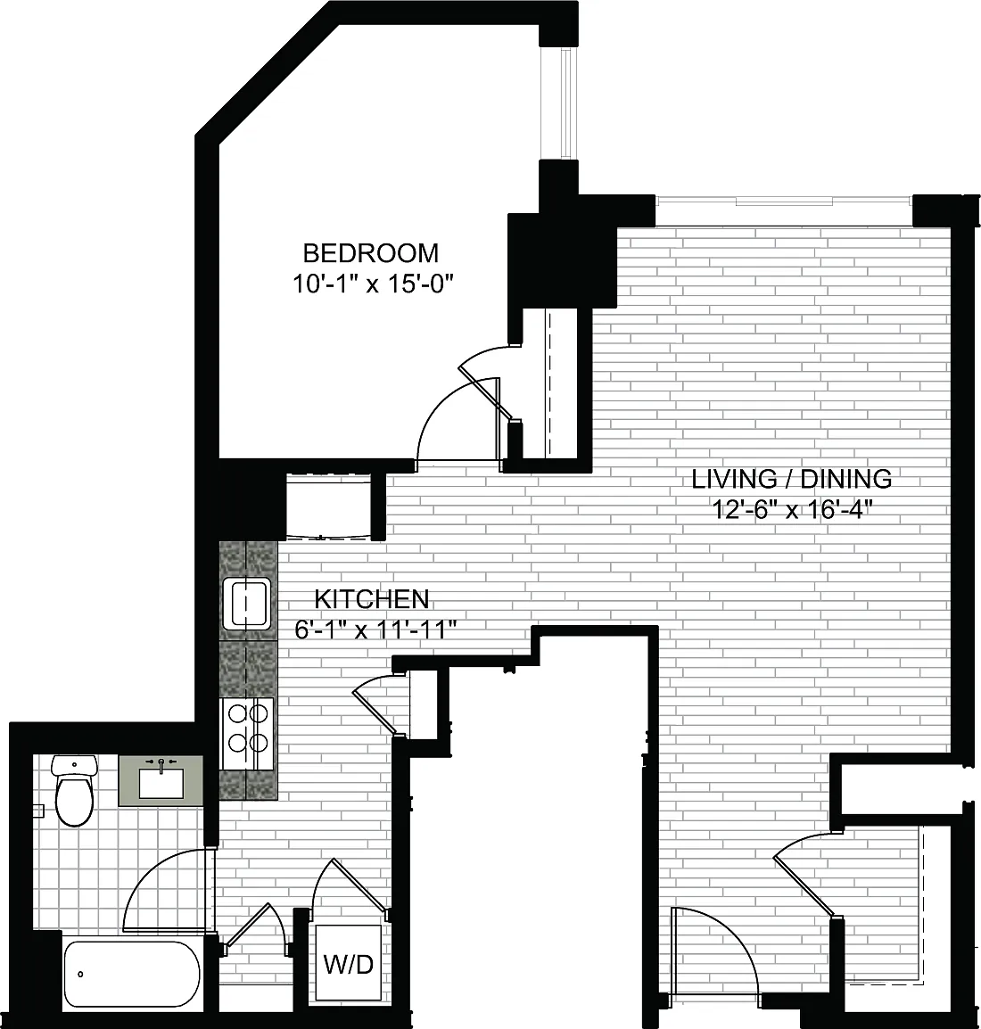 Floor plan 1 Bedroom M