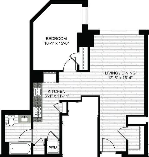 Floor plan 1 Bedroom M