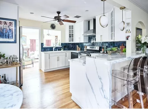 Newly remodeled white kitchen with all new Italian appliances, 2-seat bar and 4-6 seat breakfast nook. - 1906 Collier St