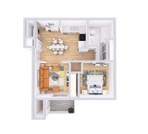 Floor plan 1 Bedroom, 1 Bathroom