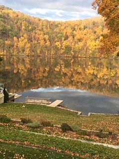 View of the lake in the fall