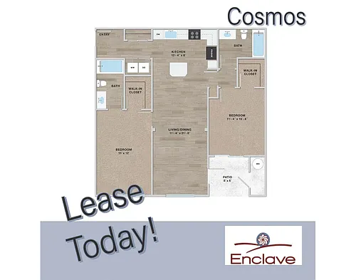 Floor plan COSMOS 2 BDRM 2 BATH