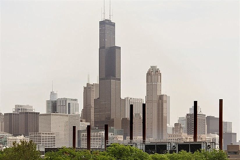 Chicago skyline balcony view