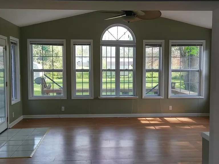 Offers a wide-open concept, plenty of sunlight, and patio views.