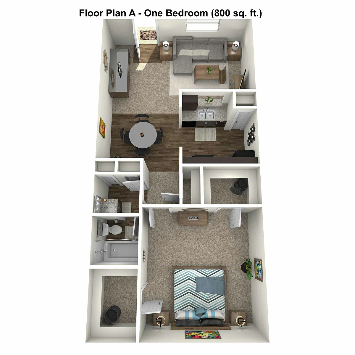 Floor plan Plan A 1X1 - 2nd Floor