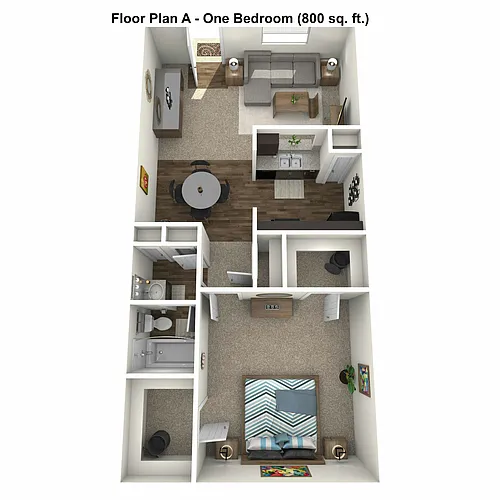Floor plan Plan A 1X1 - 1st Floor