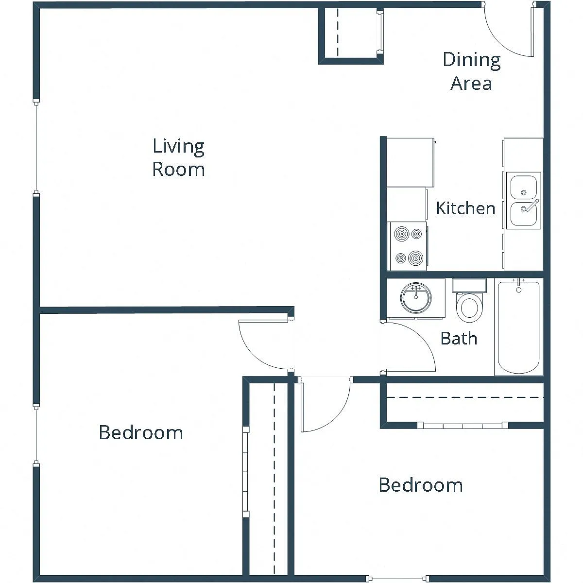 Floor plan Two Bedroom 21C
