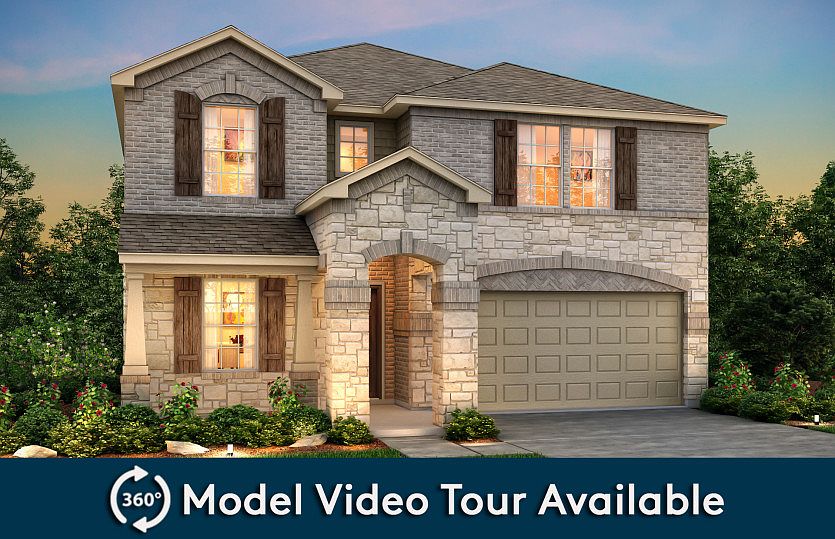 The Kisko, a two-story home with 2-car garage, shown with Home Exterior R