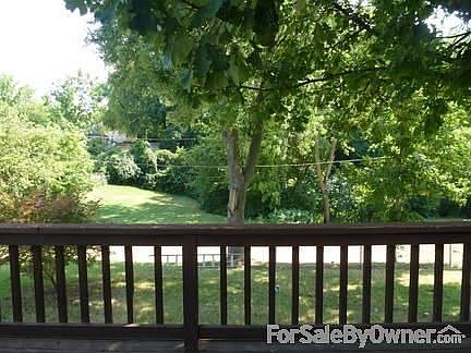 Deck overlooking yard and common ground