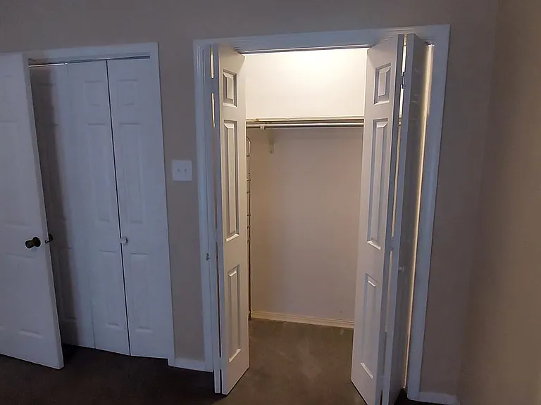 View of the two closets in master bedroom.