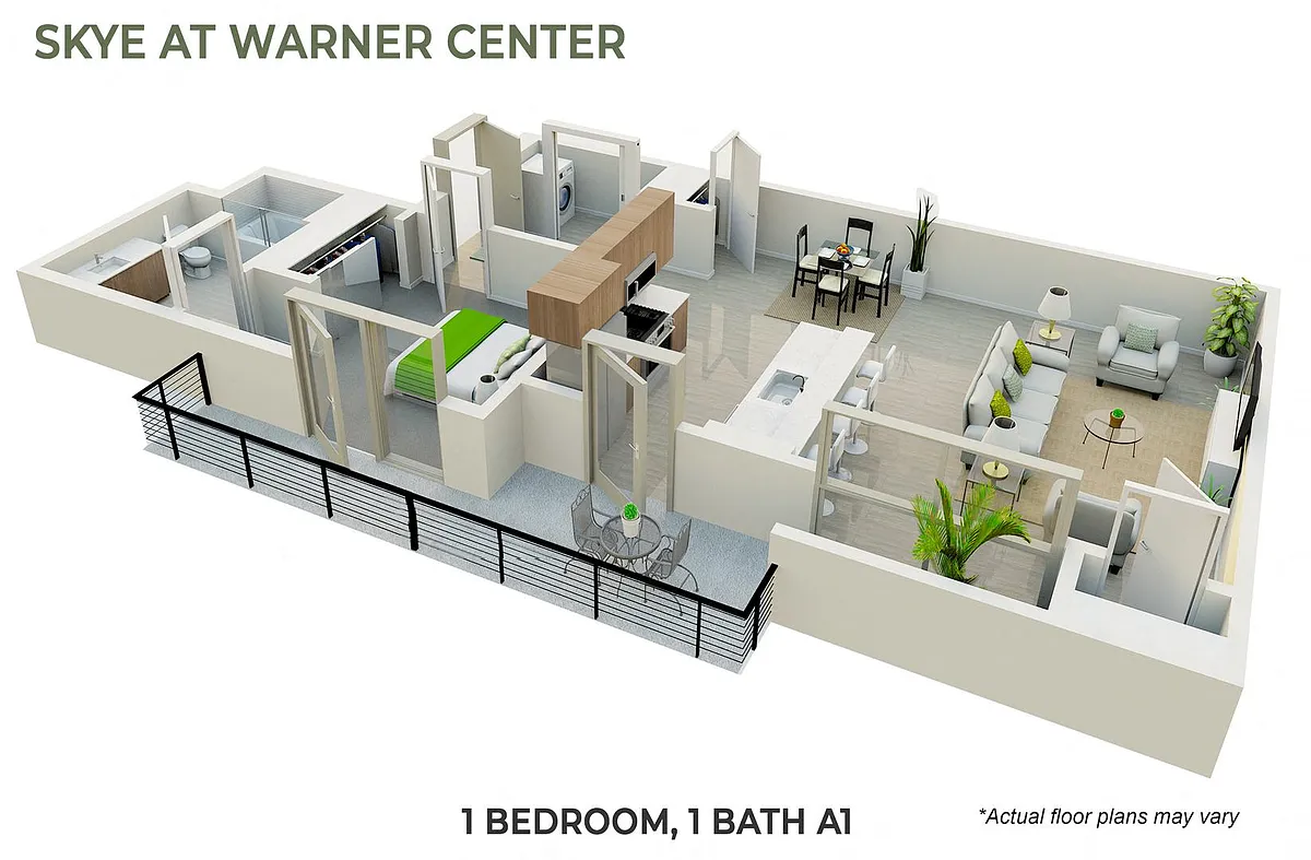 Floor plan 1 Bedroom, 1 Bath A1