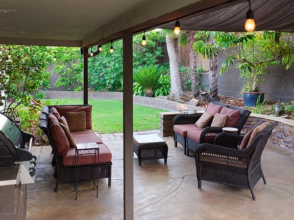 Shaded furnished patio