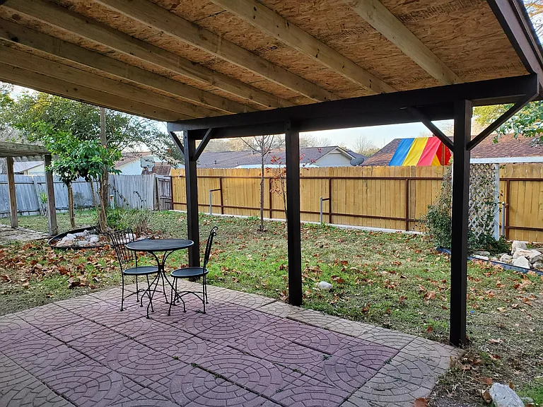 Back yard with cover
