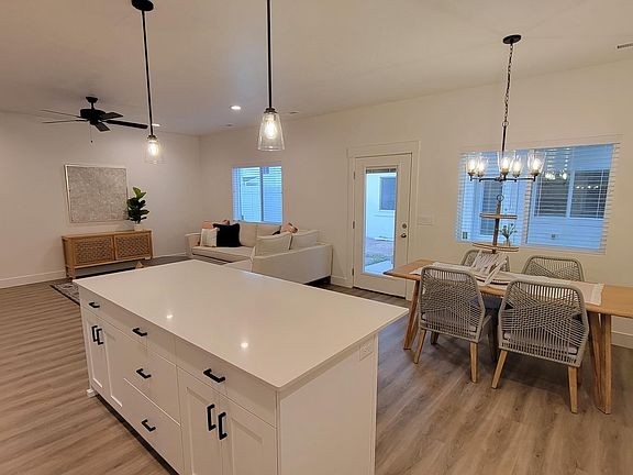 Kitchen, Dining, and Living Area