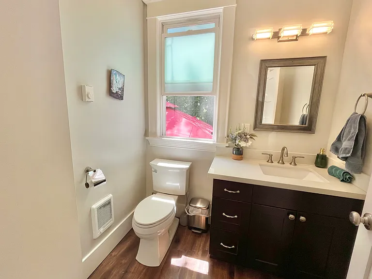 Powder room off the dining room