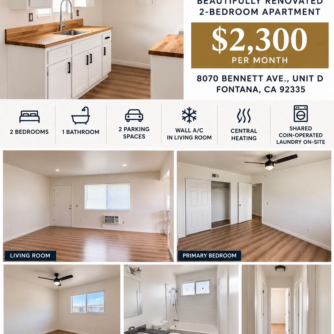 2 bed, 890 sqft, $2,300 — Photo 1