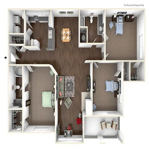Floor plan Three Bedroom