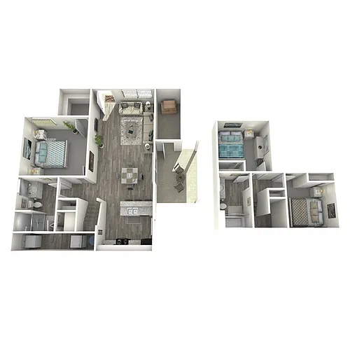 Floor plan 3 Bedroom 2 Bath