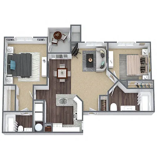 Floor plan B5: 2 Bed 2 Bath
