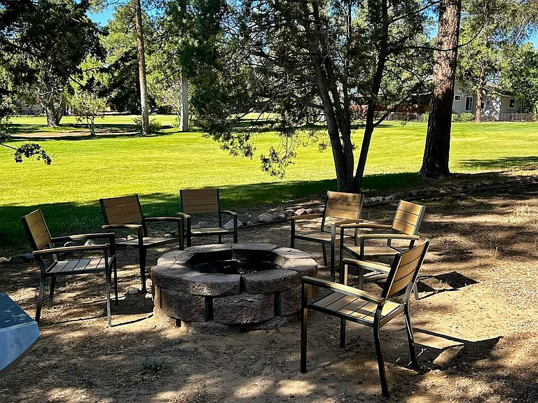 Backyard overlooking golf course
