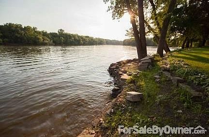 Back exterior facing river