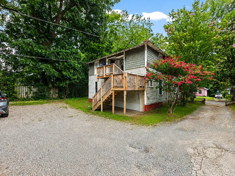 Rear of Duplex. Shared Driveway with parking in Rear of Home