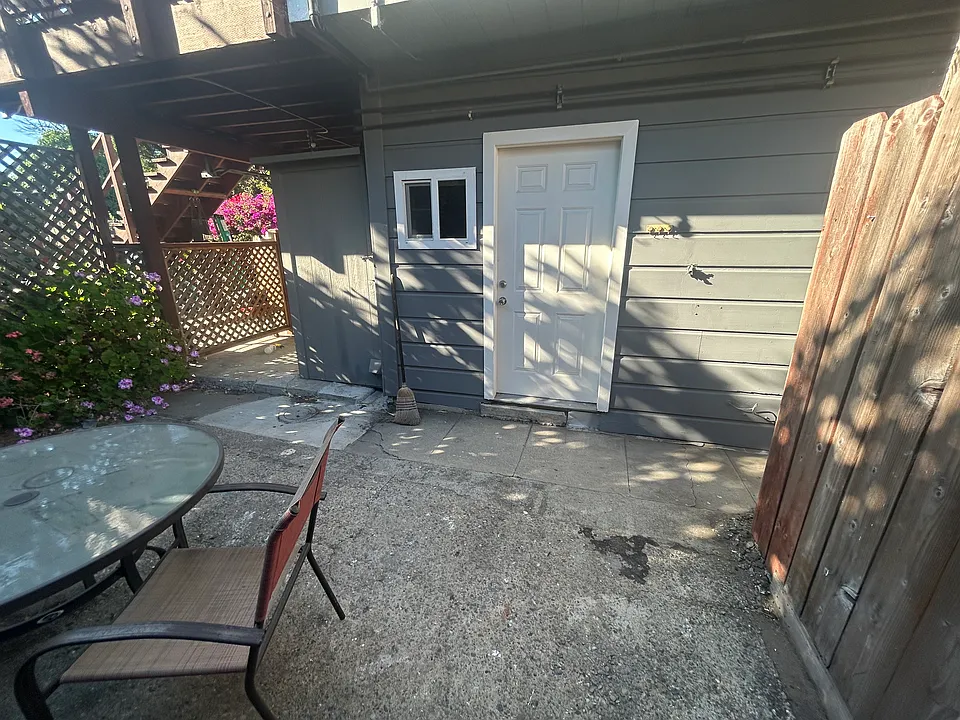 Private courtyard and back door