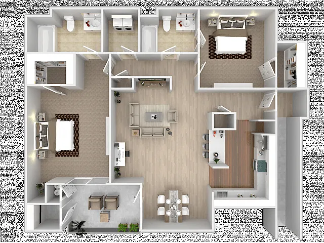 Floor plan 2 Bed 2 Bath