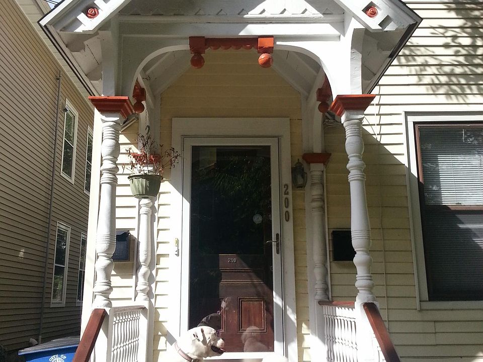 Front door, shared entrance to building