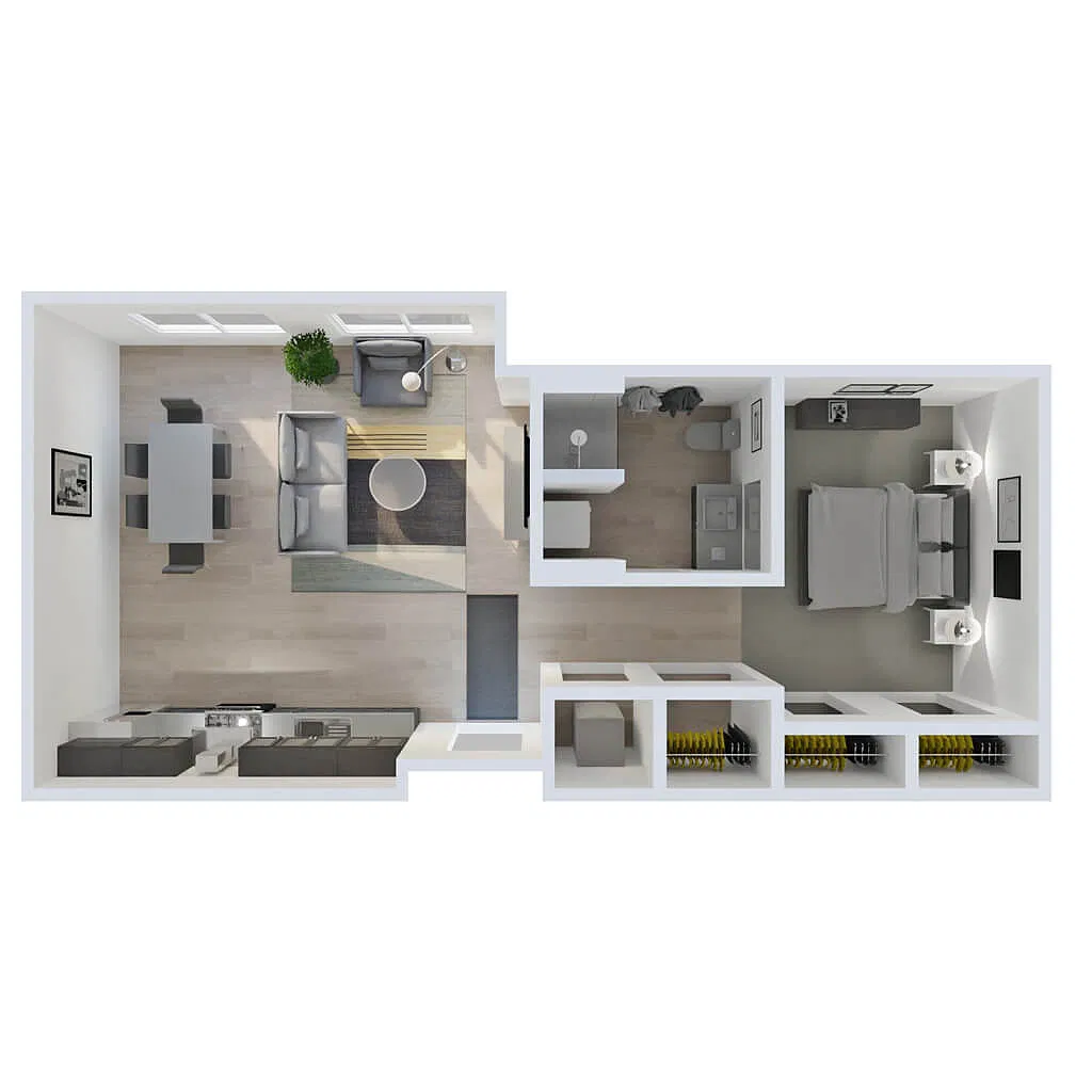 Floor plan 1 Bed C6