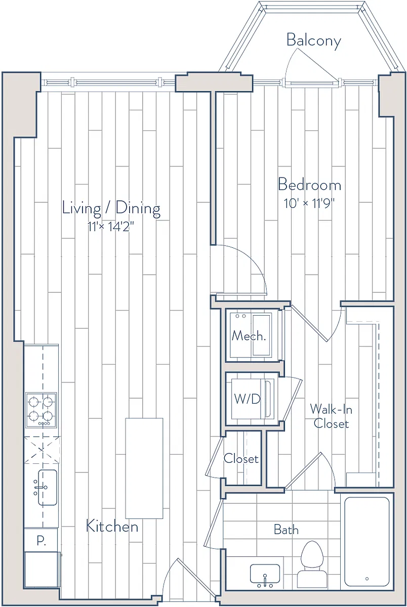 Floor plan 1 Bed/1 Bath-C10-a3