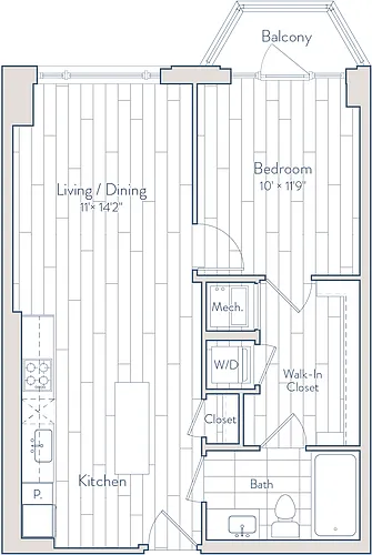 Floor plan 1 Bed/1 Bath-C10-a3