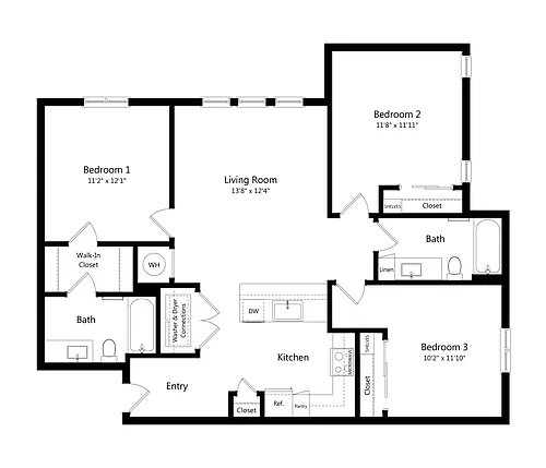Floor plan C1 60% AMI