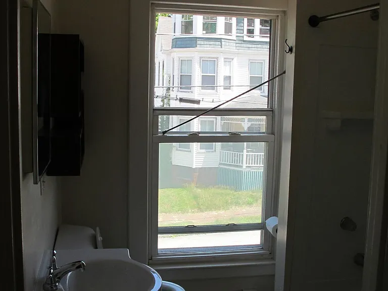 Bath above stairwell. OLD pic. New Shower, tub, etc. currently being cleaned. Will update!