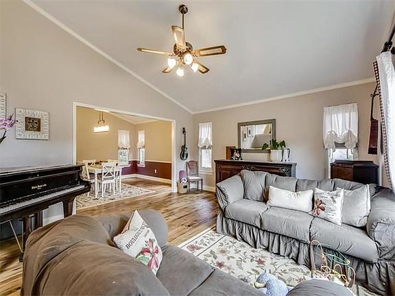 Large living area and dining room are open-concept.