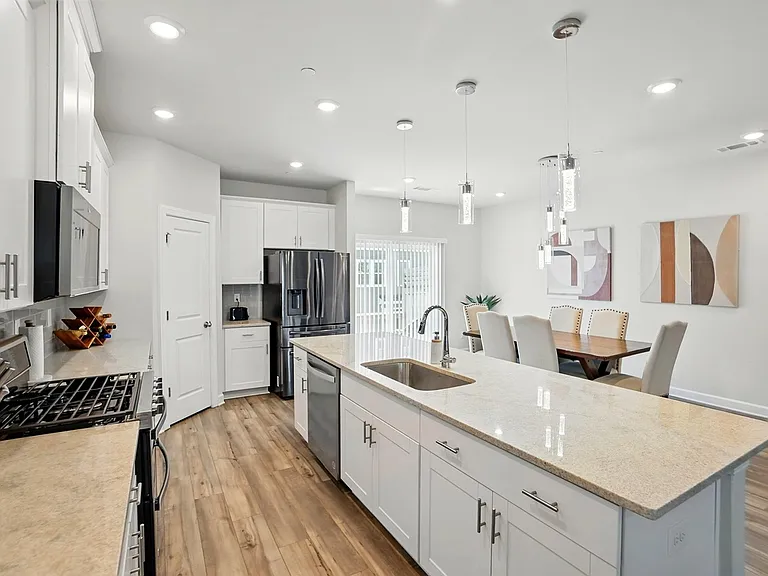Kitchen includes gas stove.