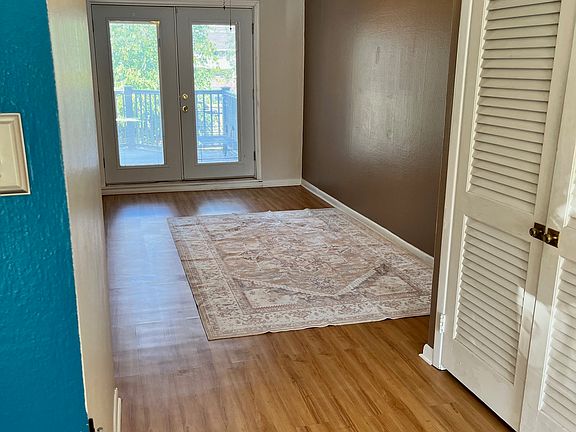 Dining area with French doors to deck.
