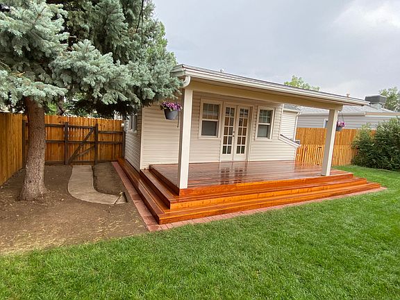 Covered all redwood deck