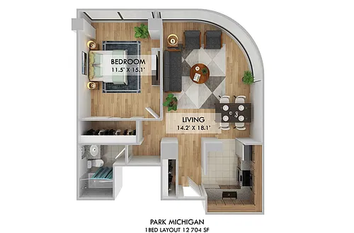 Floor plan 1bd 1ba 12