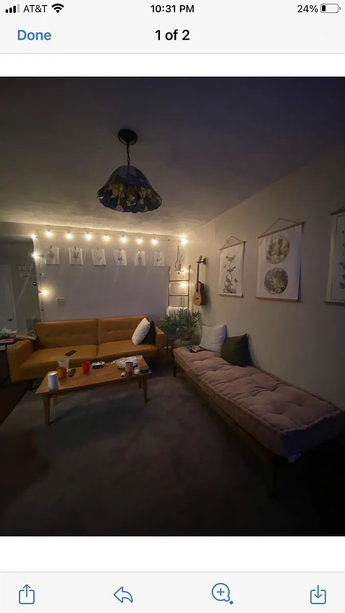 Open living room area , off kitchen - 1129 Chester Ave #B