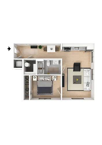 Floor plan 1 Bedroom-A1