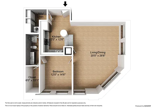 Floor plan One Bedroom - E