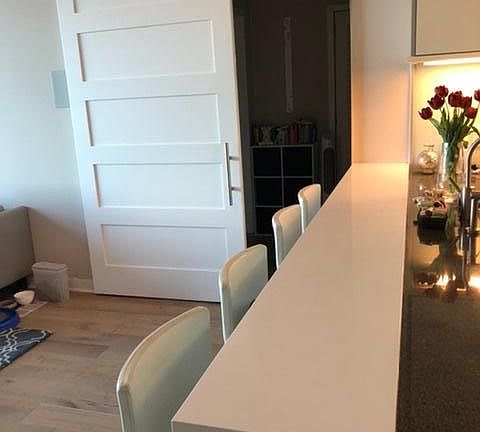 Customer barn door for added privacy to the office/den and 2nd bedroom and bathroom