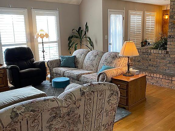 As you walk into living room