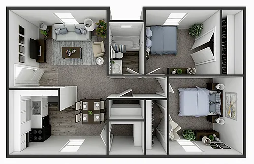 Floor plan 2 BR Garden - Forest Hill Drive