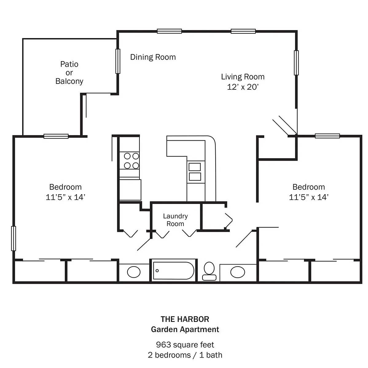Floor plan The Harbor - Newly Renovated