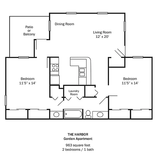 Floor plan The Harbor - Newly Renovated