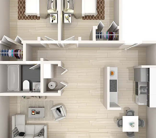 2 Bedroom X 1 Bathroom 2 Bedroom X 1 Bathroom