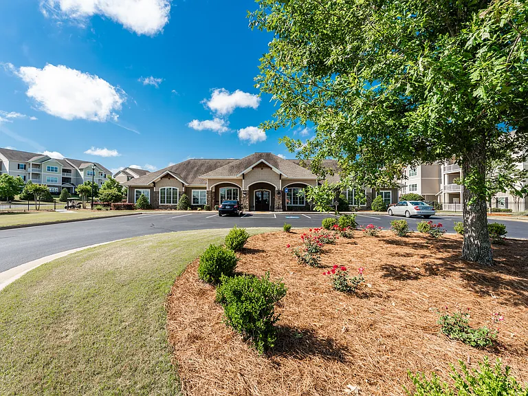 Approaching the Riverstone leasing office and clubhouse