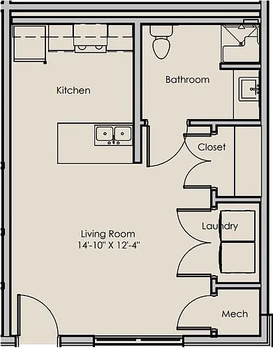 Floor plan Studio ADA